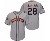 Men's Houston Astros #28 Robinson Chirinos Replica Grey Road Cool Base 2019 World Series Bound Baseball Jersey