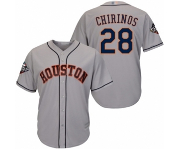 Men's Houston Astros #28 Robinson Chirinos Replica Grey Road Cool Base 2019 World Series Bound Baseball Jersey