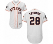 Men's Houston Astros #28 Robinson Chirinos White Home Flex Base Authentic Collection 2019 World Series Bound Baseball Jersey