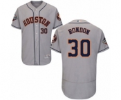 Men's Houston Astros #30 Hector Rondon Grey Road Flex Base Authentic Collection 2019 World Series Bound Baseball Jersey