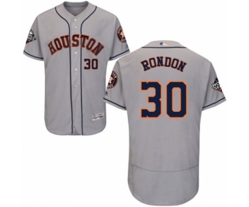 Men's Houston Astros #30 Hector Rondon Grey Road Flex Base Authentic Collection 2019 World Series Bound Baseball Jersey