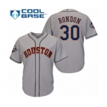 Men's Houston Astros #30 Hector Rondon Replica Grey Road Cool Base 2019 World Series Bound Baseball Jersey