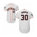 Men's Houston Astros #30 Hector Rondon White Home Flex Base Authentic Collection 2019 World Series Bound Baseball Jersey