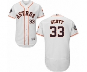 Men's Houston Astros #33 Mike Scott White Home Flex Base Authentic Collection 2019 World Series Bound Baseball Jersey