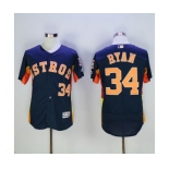 Men's Houston Astros #34 Nolan Ryan Majestic Navy Blue Flexbase Authentic Collection Player Jersey