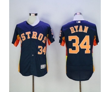 Men's Houston Astros #34 Nolan Ryan Majestic Navy Blue Flexbase Authentic Collection Player Jersey