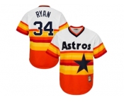 Men's Houston Astros #34 Nolan Ryan Majestic Orange Alternate Cool Base Cooperstown Collection Jersey