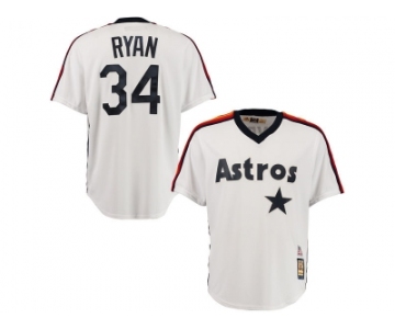 Men's Houston Astros #34 Nolan Ryan Majestic White Home Cool Base Cooperstown Collection Jersey