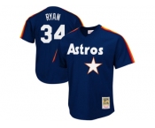 Men's Houston Astros #34 Nolan Ryan Mitchell & Ness Navy 1988 Authentic Cooperstown Collection Mesh Batting Practice Jersey