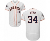 Men's Houston Astros #34 Nolan Ryan White Home Flex Base Authentic Collection 2019 World Series Bound Baseball Jersey