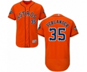 Men's Houston Astros #35 Justin Verlander Orange Alternate Flex Base Authentic Collection 2019 World Series Bound Baseball Jersey