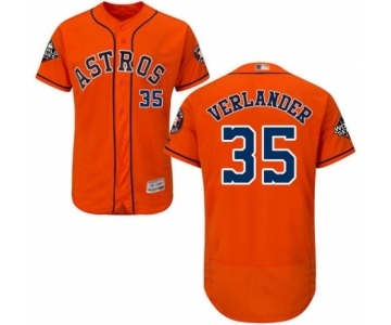 Men's Houston Astros #35 Justin Verlander Orange Alternate Flex Base Authentic Collection 2019 World Series Bound Baseball Jersey