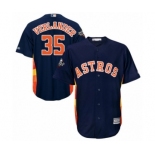 Men's Houston Astros #35 Justin Verlander Replica Navy Blue Alternate Cool Base 2019 World Series Bound Baseball Jersey