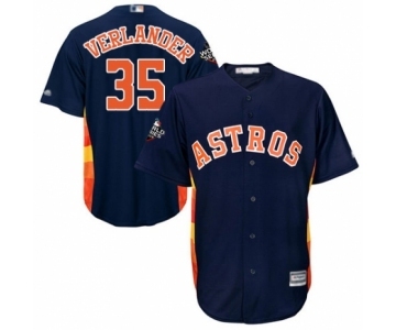 Men's Houston Astros #35 Justin Verlander Replica Navy Blue Alternate Cool Base 2019 World Series Bound Baseball Jersey