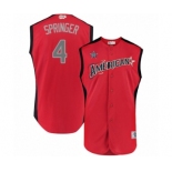 Men's Houston Astros #4 George Springer Authentic Red American League 2019 Baseball All-Star Jersey