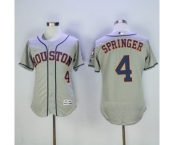 Men's Houston Astros #4 George Springer Majestic Grey Flexbase Authentic Collection Player Jersey