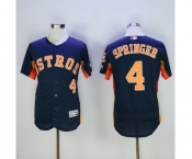 Men's Houston Astros #4 George Springer Majestic Navy Blue Flexbase Authentic Collection Player Jersey