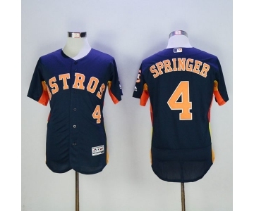 Men's Houston Astros #4 George Springer Majestic Navy Blue Flexbase Authentic Collection Player Jersey