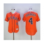 Men's Houston Astros #4 George Springer Majestic Orange Flexbase Authentic Collection Player Jersey