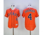 Men's Houston Astros #4 George Springer Majestic Orange Flexbase Authentic Collection Player Jersey