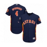 Men's Houston Astros #4 George Springer Navy Blue Alternate Flex Base Authentic Collection 2019 World Series Bound Baseball Jersey