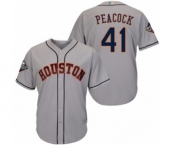 Men's Houston Astros #41 Brad Peacock Replica Grey Road Cool Base 2019 World Series Bound Baseball Jersey