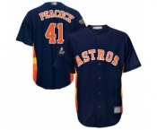 Men's Houston Astros #41 Brad Peacock Replica Navy Blue Alternate Cool Base 2019 World Series Bound Baseball Jersey