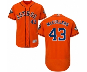 Men's Houston Astros #43 Lance McCullers Orange Alternate Flex Base Authentic Collection 2019 World Series Bound Baseball Jersey