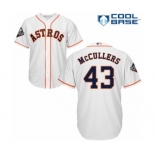 Men's Houston Astros #43 Lance McCullers Replica White Home Cool Base 2019 World Series Bound Baseball Jersey