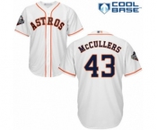 Men's Houston Astros #43 Lance McCullers Replica White Home Cool Base 2019 World Series Bound Baseball Jersey