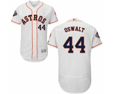 Men's Houston Astros #44 Roy Oswalt White Home Flex Base Authentic Collection 2019 World Series Bound Baseball Jersey