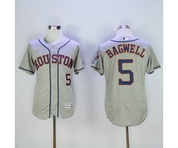 Men's Houston Astros #5 Jeff Bagwell Majestic Grey Flexbase Authentic Collection Player Jersey