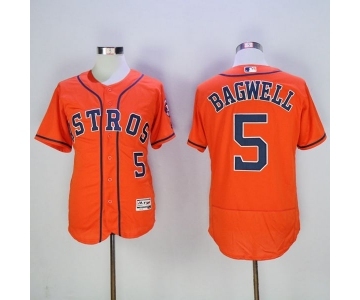 Men's Houston Astros #5 Jeff Bagwell Majestic Orange Flexbase Authentic Collection Player Jersey