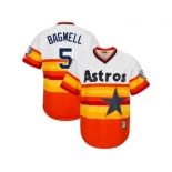 Men's Houston Astros #5 Jeff Bagwell Majestic Orange Multi Fashion 2017 Hall of Fame Cooperstown Collection Patch Cool Base Jersey