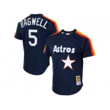 Men's Houston Astros #5 Jeff Bagwell Mitchell & Ness Navy Cooperstown Mesh Batting Practice Jersey