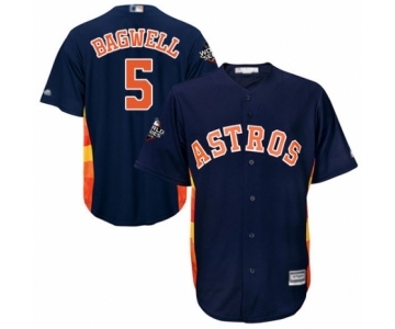 Men's Houston Astros #5 Jeff Bagwell Replica Navy Blue Alternate Cool Base 2019 World Series Bound Baseball Jersey