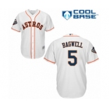 Men's Houston Astros #5 Jeff Bagwell Replica White Home Cool Base 2019 World Series Bound Baseball Jersey