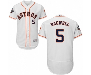 Men's Houston Astros #5 Jeff Bagwell White Home Flex Base Authentic Collection 2019 World Series Bound Baseball Jersey