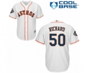 Men's Houston Astros #50 J.R. Richard Replica White Home Cool Base 2019 World Series Bound Baseball Jersey