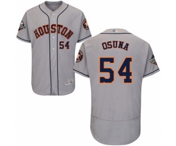 Men's Houston Astros #54 Roberto Osuna Grey Road Flex Base Authentic Collection 2019 World Series Bound Baseball Jersey