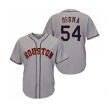 Men's Houston Astros #54 Roberto Osuna Replica Grey Road Cool Base Baseball Jersey