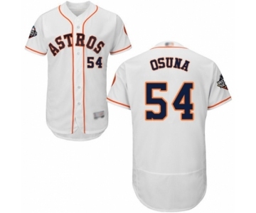 Men's Houston Astros #54 Roberto Osuna White Home Flex Base Authentic Collection 2019 World Series Bound Baseball Jersey