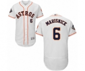 Men's Houston Astros #6 Jake Marisnick White Home Flex Base Authentic Collection 2019 World Series Bound Baseball Jersey