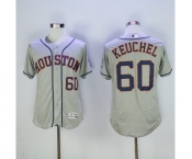 Men's Houston Astros #60 Dallas Keuchel Majestic Grey Flexbase Authentic Collection Player Jersey