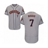 Men's Houston Astros #7 Craig Biggio Grey Road Flex Base Authentic Collection 2019 World Series Bound Baseball Jersey