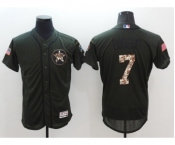 Men's Houston Astros #7 Craig Biggio Majestic Green Salute to Service Flexbase Authentic Collection Player Jersey