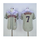 Men's Houston Astros #7 Craig Biggio Majestic Grey Flexbase Authentic Collection Player Jersey