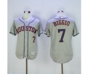 Men's Houston Astros #7 Craig Biggio Majestic Grey Flexbase Authentic Collection Player Jersey