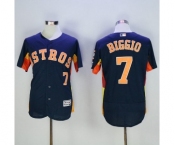 Men's Houston Astros #7 Craig Biggio Majestic Navy Blue Flexbase Authentic Collection Player Jersey