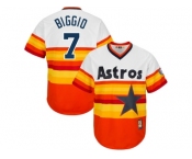 Men's Houston Astros #7 Craig Biggio Majestic Orange Alternate Cool Base Cooperstown Collection Jersey